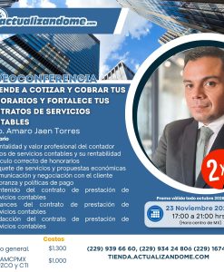 Videoconferencia Aprende a cotizar y cobrar tus honorarios y fortalece tus contratos de servicios contables